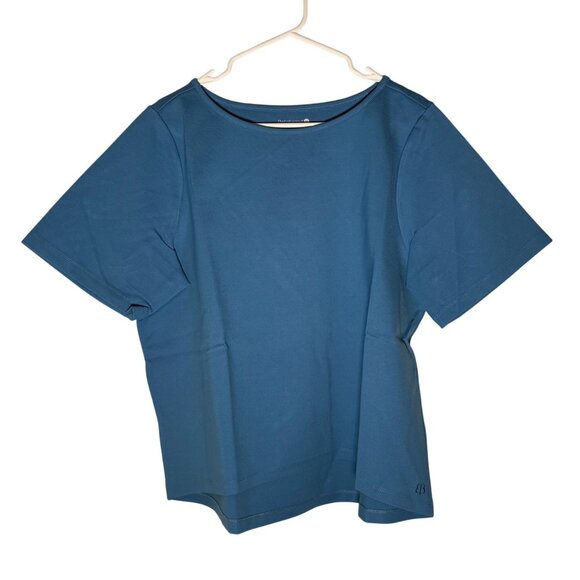 Betabrand Boxy Short Sleeve Hi-Low Top Women's Size Medium Blue NWOT! - Picture 2 of 6